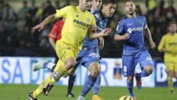 Manu Trigueros en una acci&oacute;n del partido contra el Getafe