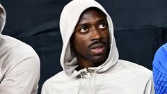 Barcelona's French midfielder Ousmane Dembele looks on ahead of the pre-season friendly football match between AC Milan and FC Barcelona, at Allegiant Stadium in Las Vegas, Nevada, on August 1, 2023. FC Barcelona have already agreed to sell Ousmane Dembele to Paris Saint-Germain, according to Mundo Deportivo. The Catalan outlet reports that sources at the club have admitted to this them, and it now remains to be seen when the two European giants will make the move official through an announcement. (Photo by Patrick T. Fallon / AFP)