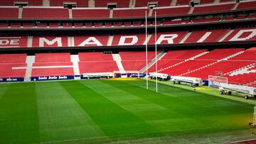 Portería de ruby en el Wanda Metropolitano.