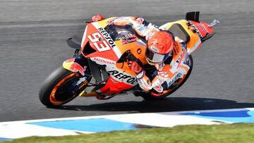 M¨¢rquez, en su Honda con nuevas alas traseras en Australia.