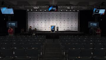 Jan 13, 2017; Los Angeles, CA, USA; A general view of the stage prior to the MLS SuperDraft at the Los Angeles Convention Center Mandatory Credit: Kelvin Kuo-USA TODAY Sports