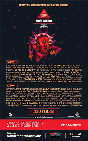 Cartel de la Decimoséptima Edición del Vive Latino