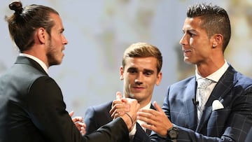 Bale y Cristiano durante la gala de la UEFA.