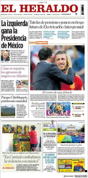 Las portadas de la prensa tras la eliminación de España