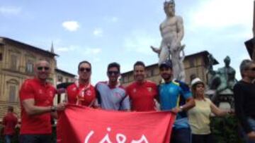 Aficionados del Sevilla en Florencia