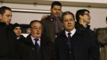 Tino Fern&aacute;ndez, en el palco durante el encuentro de Copa del Rey entre el Deportivo de la Coru&ntilde;a y el Mirand&eacute;s.