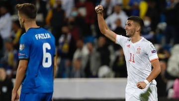 Ferran Torres celebra un gol anotado con la Selecci&oacute;n Espa&ntilde;ola ante Kosovo.