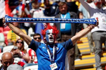 Soccer Football - World Cup - Group C - France vs Australia - Kazan Arena, Kazan, Russia - June 16, 2018  France fan before the match  REUTERS/Toru Hanai