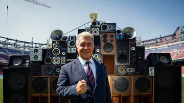 Laporta y el anuncio de la vuelta del Barça al Spotify Camp Nou en agosto.