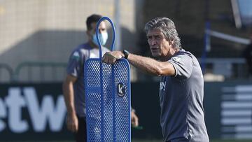 Pellegrini, en un entrenamiento.