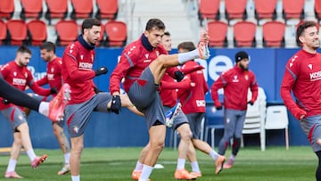 Entrenamiento de esta mañana en El Sadar.