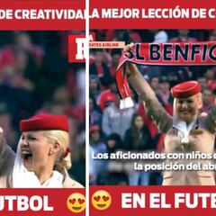 Se ha vuelto viral por su genialidad: las azafatas 'ultras' del Benfica