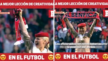 Se ha vuelto viral por su genialidad: las azafatas 'ultras' del Benfica