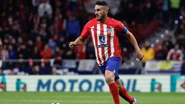 MADRID, 25/11/2023.- El centrocampista del Atl¨¦tico de Madrid Koke Resurrecci¨®n durante el partido correspondiente a la jornada 14 de LaLiga que Atl¨¦tico de Madrid y RCD Mallorca disputan hoy s¨¢bado en el estadio Metropolitano. EFE/ Sergio P¨¦rez