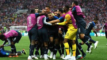 Mbapp&eacute; celebr&oacute; as&iacute; el cuarto gol de Francia.