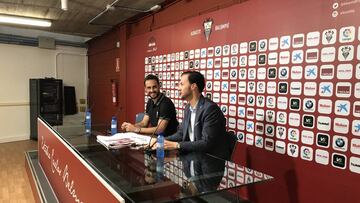 Santiago Gentiletti durante su presentación con el Albacete.