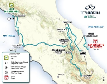 Tirreno-Adritico 2025: perfiles, recorrido, favoritos, horario, TV y dnde ver