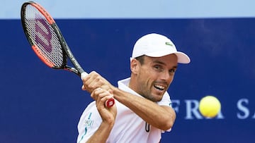 Roberto Bautista durante un partido en el torneo de Gstaad.