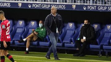 Sergio Pellicer, durante el Málaga - Logroñés.