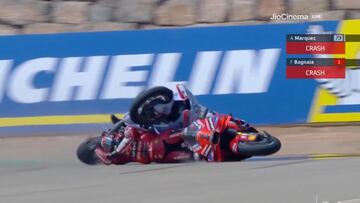 Peligrosa caída de Álex Márquez y Pecco Bagnaia