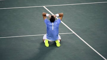 2016 Rio Olympics - Tennis - Semifinal - Men's Singles Semifinals - Olympic Tennis Centre - Rio de Janeiro, Brazil - 13/08/2016. Juan Martin Del Potro (ARG) of Argentina celebrates after winning match against Rafael Nadal (ESP) of Spain. REUTERS/Toby Melville TPX IMAGES OF THE DAY. FOR EDITORIAL USE ONLY. NOT FOR SALE FOR MARKETING OR ADVERTISING CAMPAIGNS.