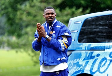 Marcus Thuram a la llegada a la concentración. 