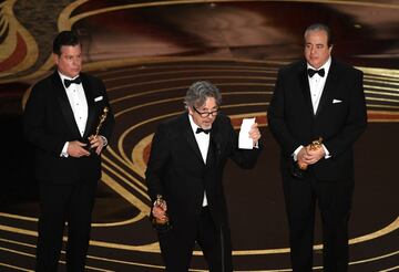 'Green Book': Oscar al mejor guión original. Brian Currie, Peter Farrelly y Nick Vallelonga recogieron el premio.