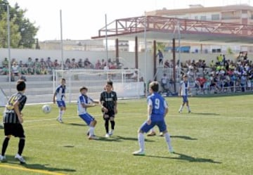 Partido de semifinales de los Alevines entre el Espanyol y el Málaga.