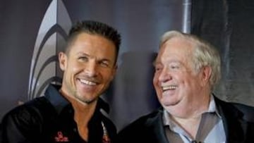 <b>LEYENDAS. </b>Felix Baumgartner y Joe Kittinger, dos históricos.