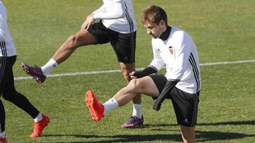 Fede Cartabia en un entrenamiento con el Valencia. 