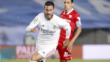 Eden Hazard, en un partido de Liga con el Real Madrid.