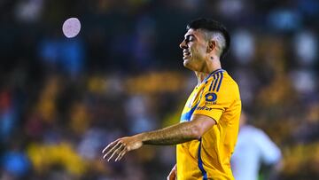 Juan Brunetta of Tigres during the Semi-Finals first leg match between Tigres UANL and Cruz Azul as part of the CONCACAF Champions Cup 2025, at Universitario Stadium on April 23, 2025 in Monterrey, Nuevo Leon, Mexico.