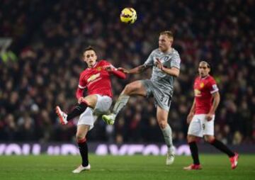 Falcao en primer plano en el partido Manchester vs. Burnley