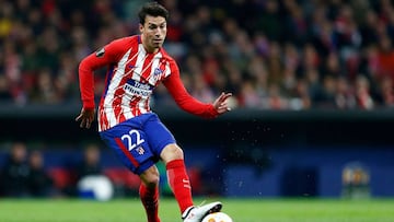 Gait&aacute;n, fichaje frustrado en el Atl&eacute;tico del Cholo, en su &uacute;ltimo partido con el Atleti, vuelta de dieceisavos de final de la Europa League.