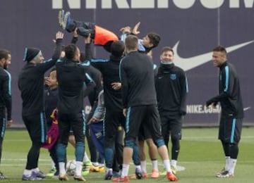 Los jugadores del Barça se lo pasaron como niños