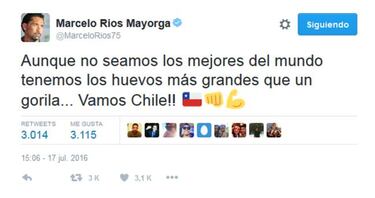 El desenfrenado festejo del Chino Ríos tras el triunfo de Chile