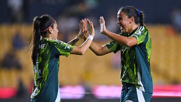 Lizbeth Ovalle scores her goal 2-0 of Tigres during the 3rd round match between Tigres UANL and Necaxa as part of the Liga BBVA MX Femenil, Torneo Apertura 2024 at UniversitarioStadium on August 29, 2024 in Monterrey, Nuevo Leon, Mexico.