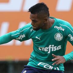 Miguel Borja se recupera antes del juego entre Palmeiras e Inter