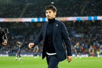 David Silva durante su homenaje.