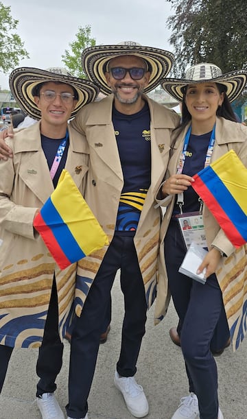 Atuendo de la delegaci¨®n colombiana en la inauguraci¨®n de los Juegos Ol¨ªmpicos Par¨ªs 2024.