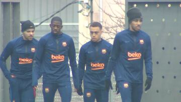 El Barcelona ensaya para Osasuna bajo la lluvia