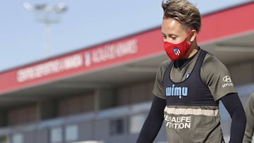 Amanda Sampedro durante un entrenamiento del Atl&eacute;tico. 