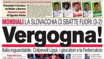 VERGUENZA. Esa es la palabra más usada hoy en los titulares de la prensa italiana.