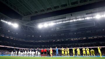 Panorámica del Bernabéu en los prolegómenos del Real Madrid-Villarreal.