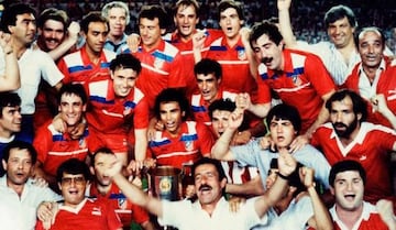 El Atlético campeón de la Copa del Rey 1985. 