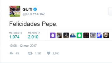 Guti incendia las redes con su mensaje: "Felicidades Pepe"