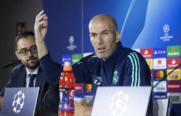 Real Madrid head coach Zinedine Zidane speaks to the media ahead of Tuesday's Champions League clash at the Bernabéu.
