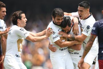 En un primer tiempo explosivo, donde Quintana se convirtió momentáneamente en el villano del partido al ocasionar un penal al minuto que Pumas se fue adelante. En el segundo tiempo retomó el buen camino y puso el del descuento.