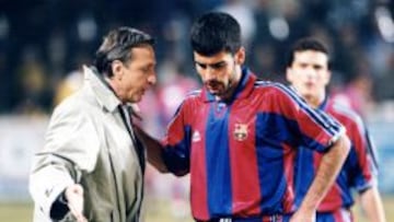 Johan Cruyff y Pep Guardiola.