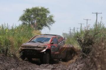 El piloto sudafricano Leeroy Poulter (Toyota) y su copiloto Robert Howie.